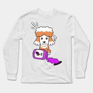 Naughty Poodle Spills a jar of grape jam! Long Sleeve T-Shirt